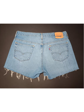 Levi's 569 Cutoff Blue Jeans Booty Shorts Jorts Women’s Size 36 Loose Straight